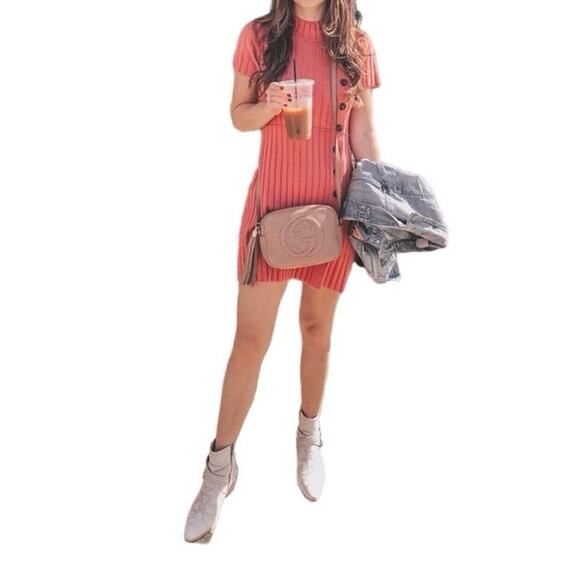 Lottie Ribbed Dress by Free People in Coral XS - Picture 2 of 9